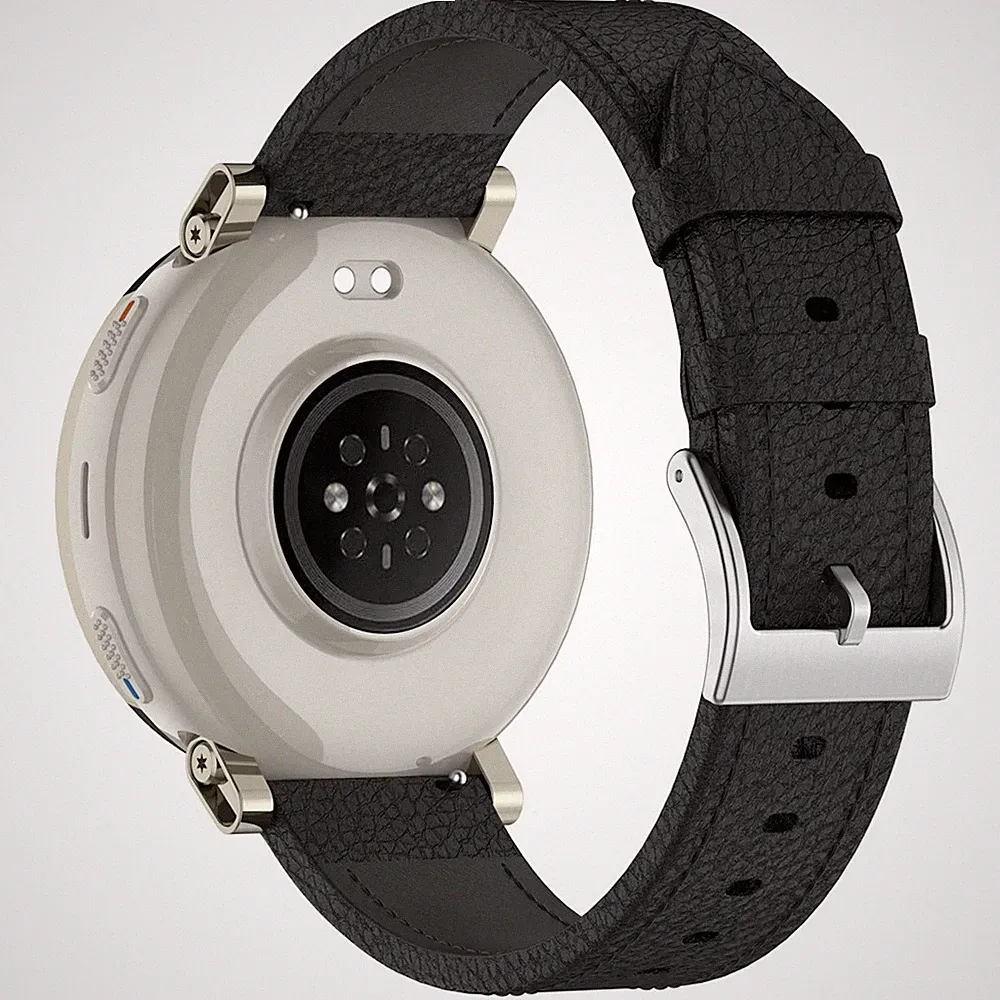 Smartwatch Kunstleder Armband für Amazfit Bip Max / Balance 3 Dornschließe 22mm