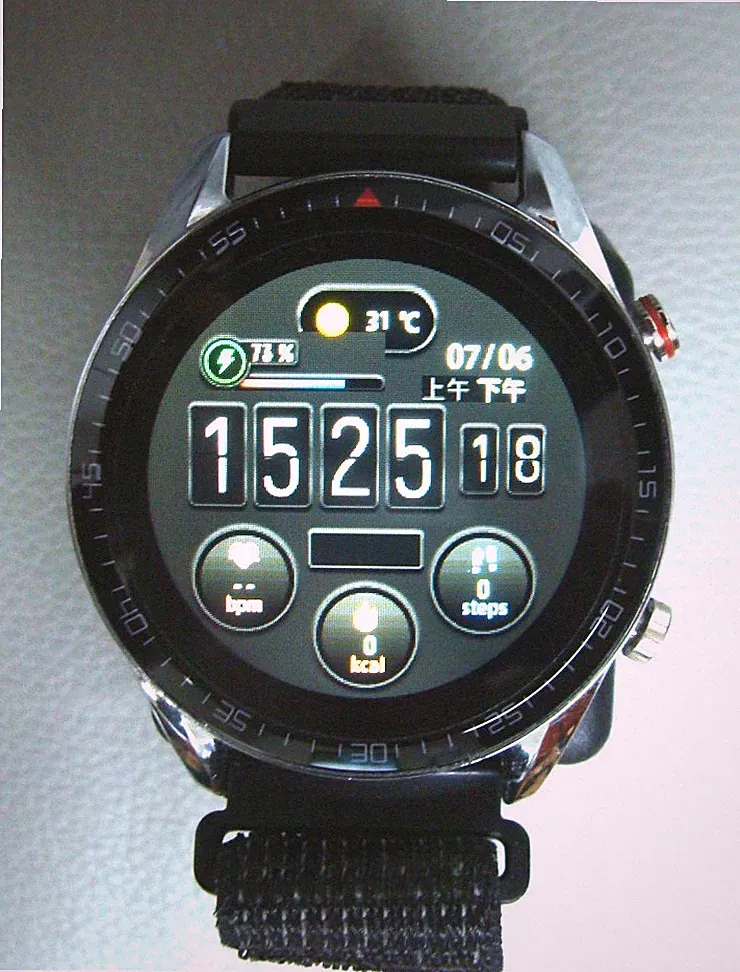 Smartwatch L28 Rund Silber | Dunkles Stretch-Armband | Fitness-Uhr Bluetooth