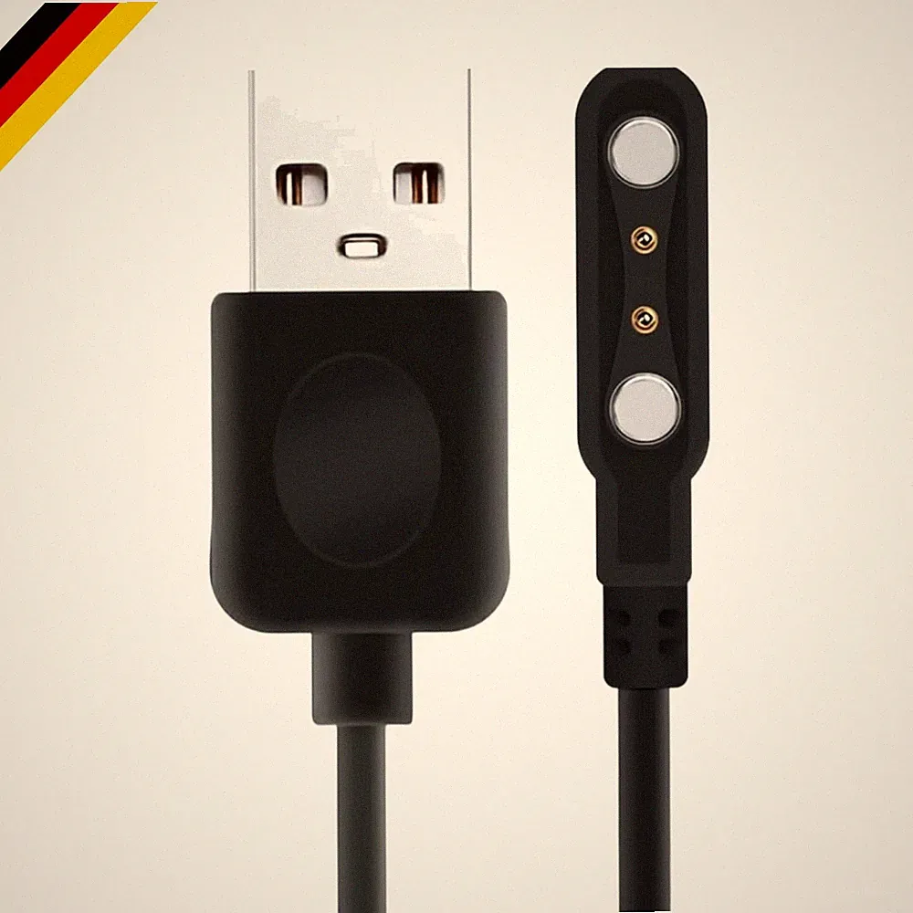 Smartwatch Ladekabel PVC 2 Polig Magnetisch 4mm Schwarz Universal