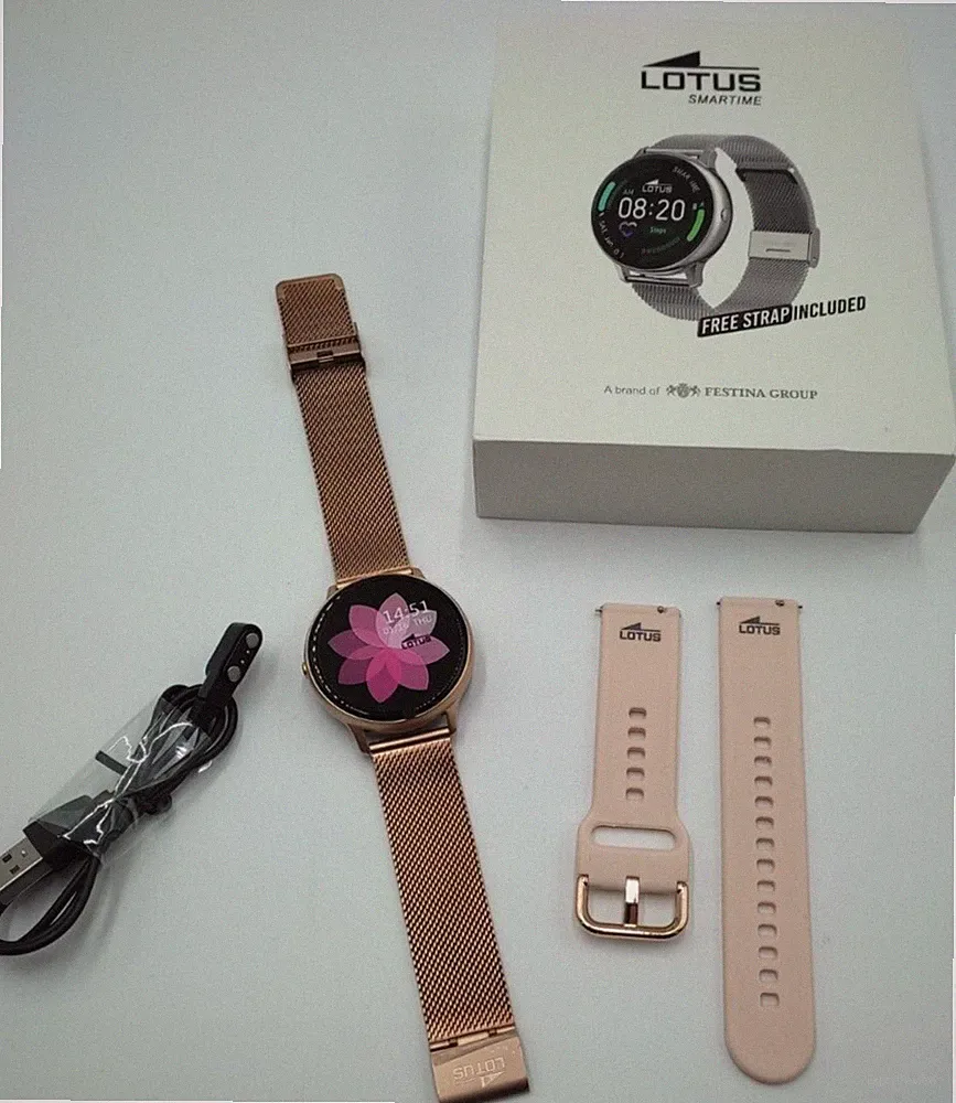 Smartwatch Lotus Reloj Smartime 50015/1 Damen Armband Rosa Edelstahl Silikon