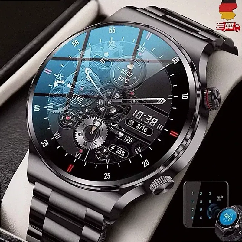 Smartwatch Männer AMOLED EKG PPG NFC Bluetooth Anruf Wasserdicht Android IOS W.D