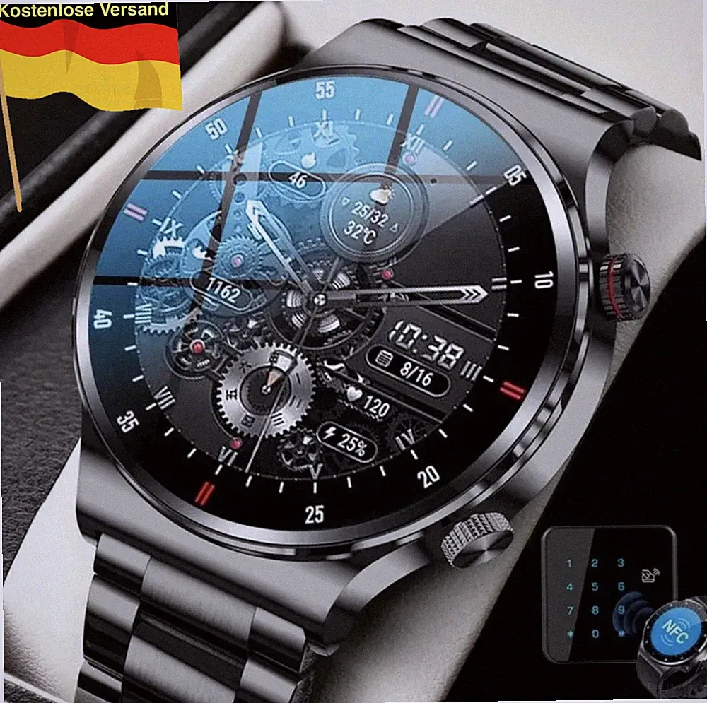 Smartwatch Männer AMOLED EKG PPG NFC Bluetooth Anruf Wasserdicht Android IOS W.D