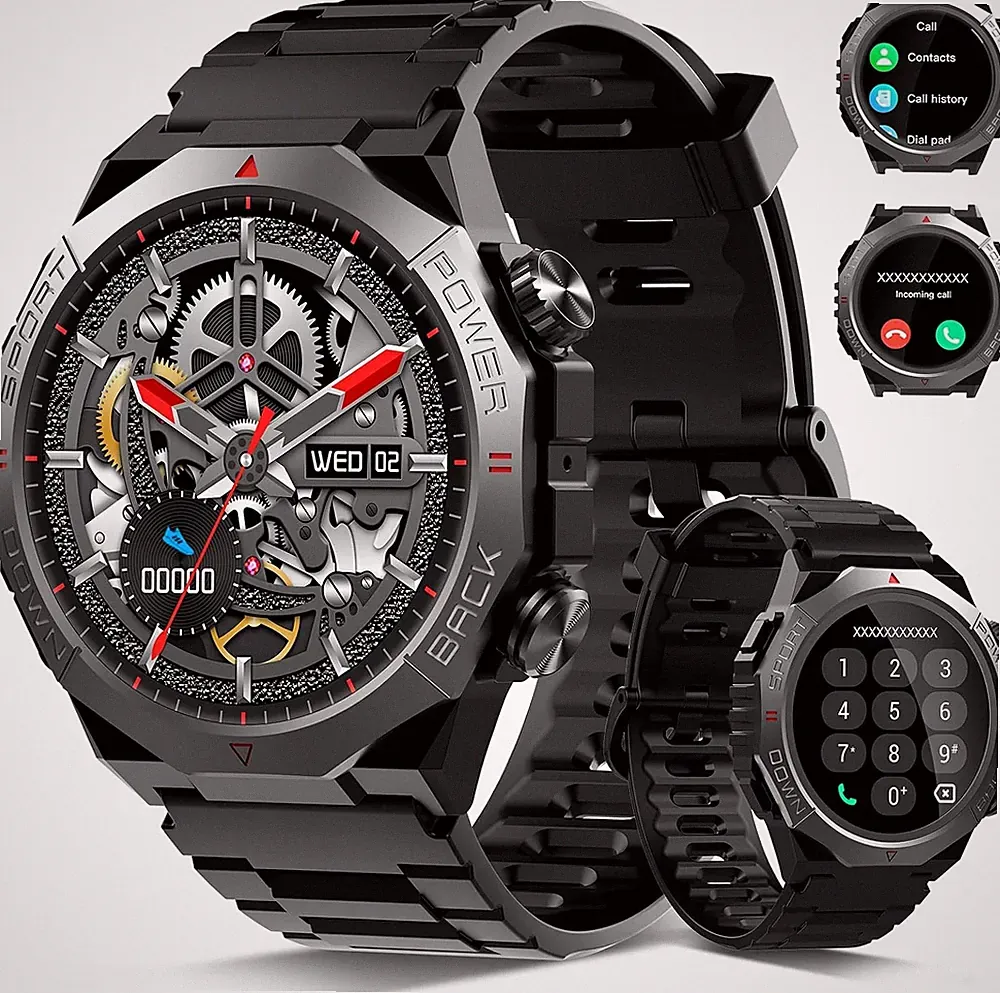 Smartwatch Militär 1,39" HD Touchscreen IP68 Wasserdicht 110+ Sportmodi