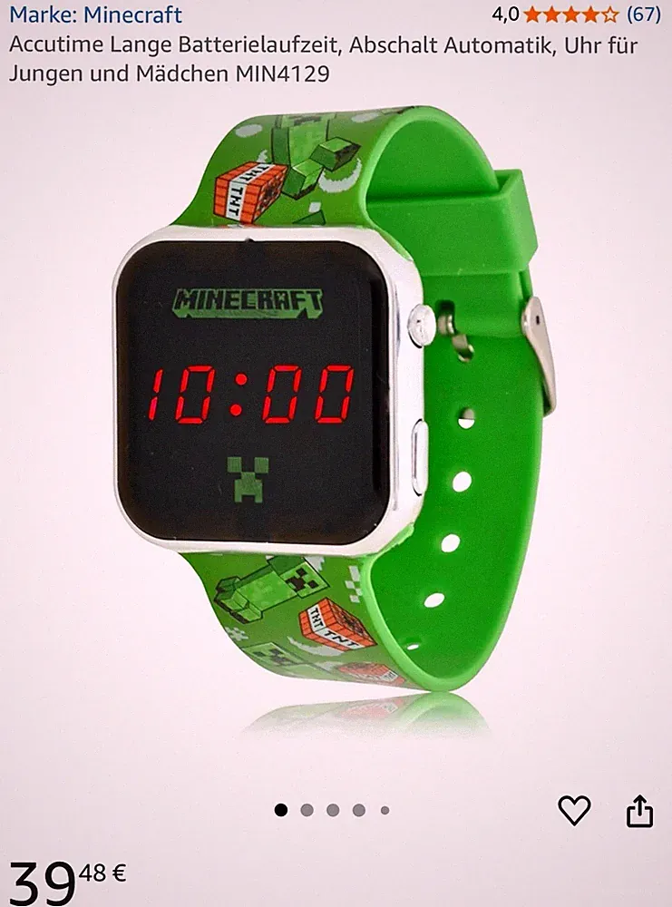 Smartwatch Minecraft LED Uhr Kinder