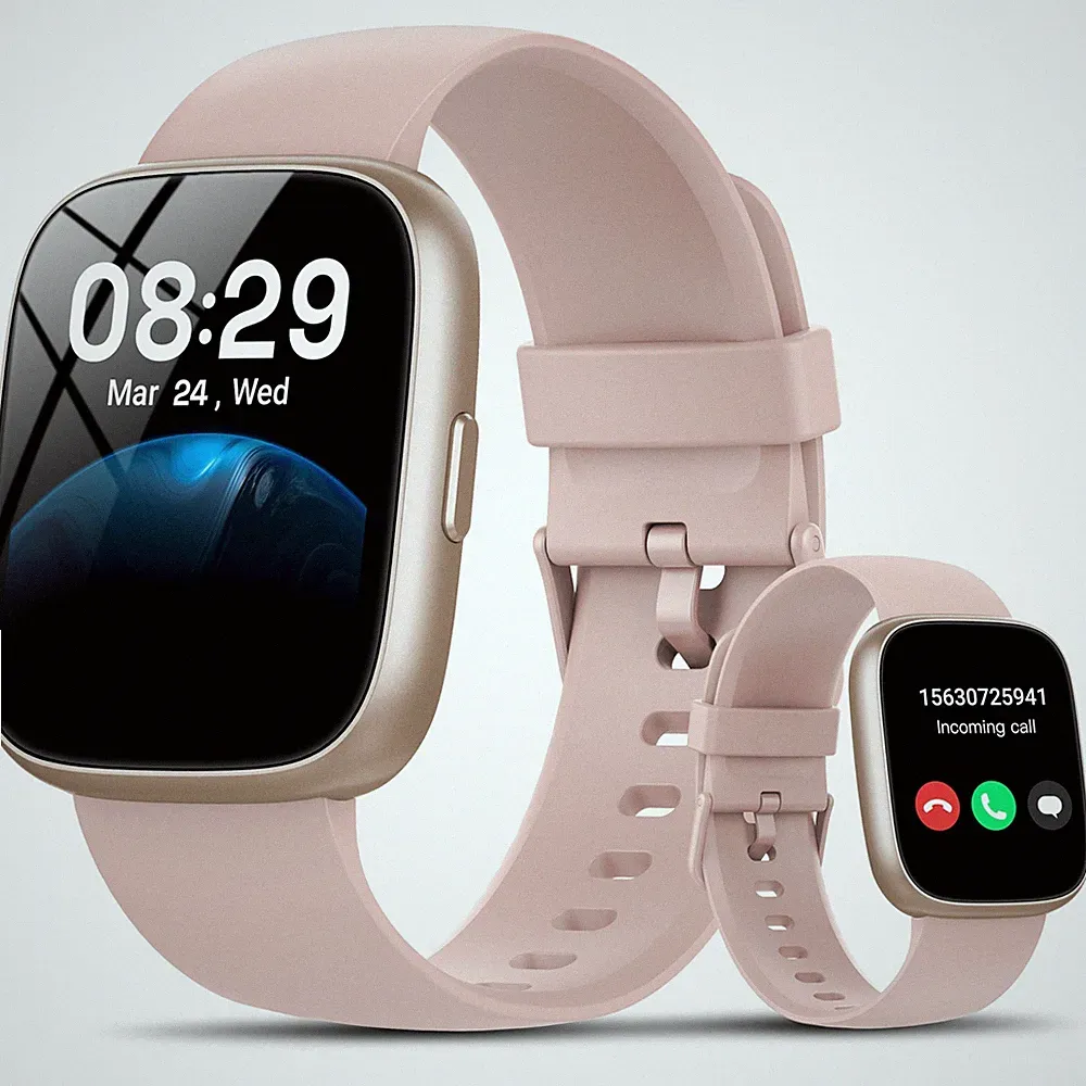 Smartwatch mit Alexa Built-in, 1,83" HD Fitness 15, Pink