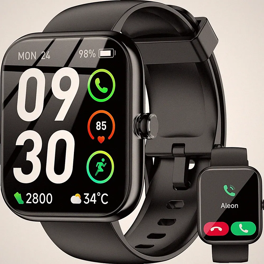 Smartwatch mit Alexa Built-in, 1,83" HD Touchscreen Fitnesstracker, Blueto...