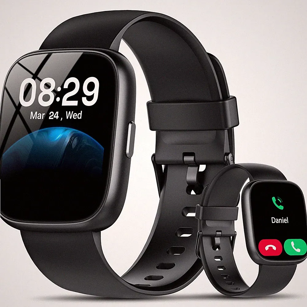 Smartwatch mit Alexa Built-in, 1.83 HD Touchscreen Fitnesstracker mit Blu...