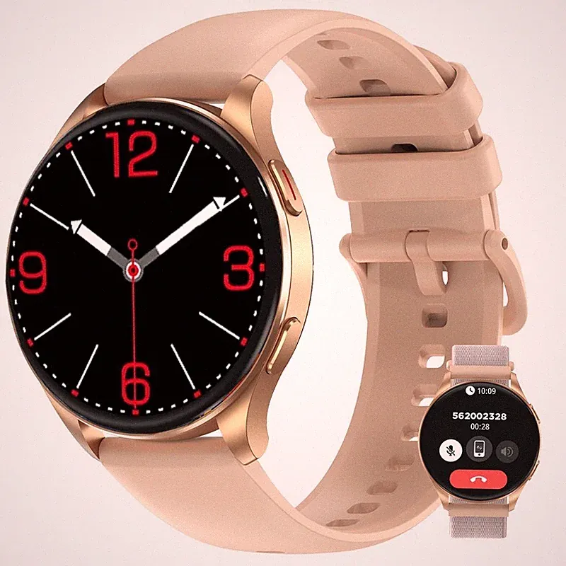 Smartwatch mit AMOLED Always-on Display Bluetooth-Anrufe Sportuhr Schrittzähler