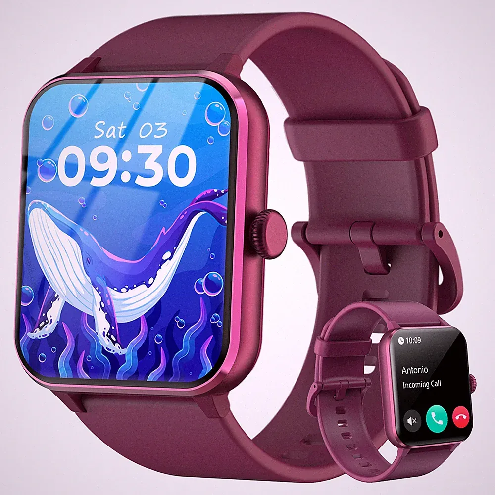 Smartwatch mit Bluetooth Telefonie Fitness Tracker Puls Schlaf 100+ Sport IP68