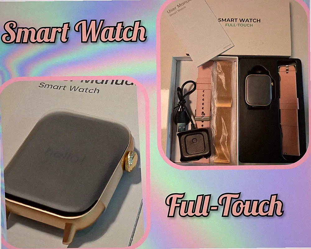 Smartwatch mit grossem 4 cm Bildschirm ⌚️🌸 3 Armbänder 🌸⌚️