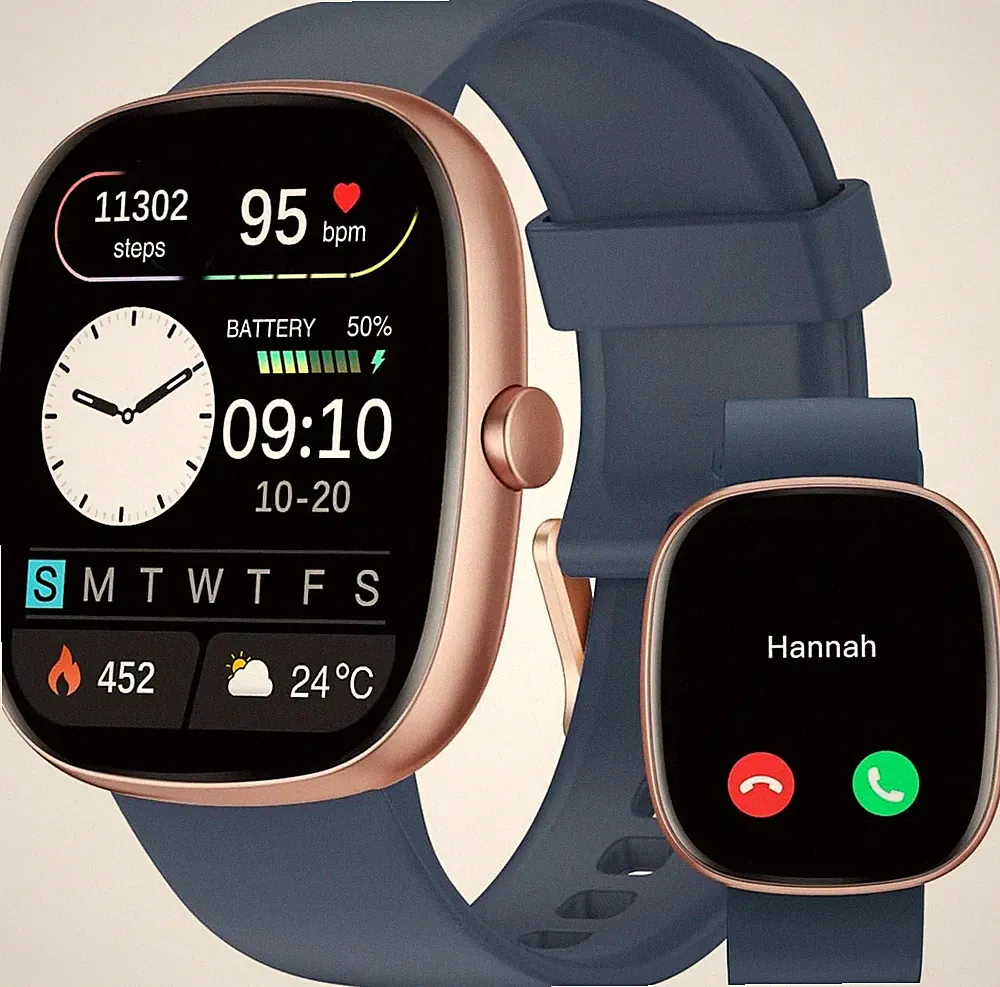 Smartwatch mit Telefonfunktion 1,85" HD Screen Fitnessuhr Damen Herren