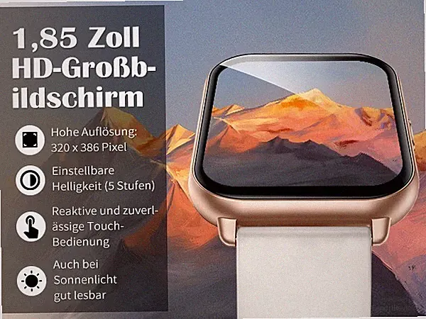 Smartwatch mit Telefonfunktion, Smartwatch für Damen 1.85'' HD Screen Fitnessuhr