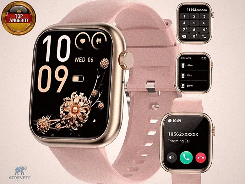 Smartwatch mit Telefonfunktion,Smartwatch für Damen Herren 1.83'' HD Screen