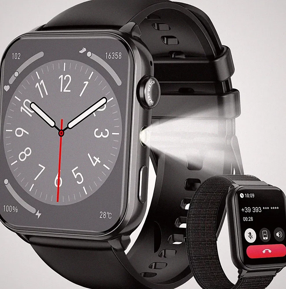 Smartwatch mit Telefonfunktion Sprachassiste Blutdruckmessung Spo Fitnessuhr Neu