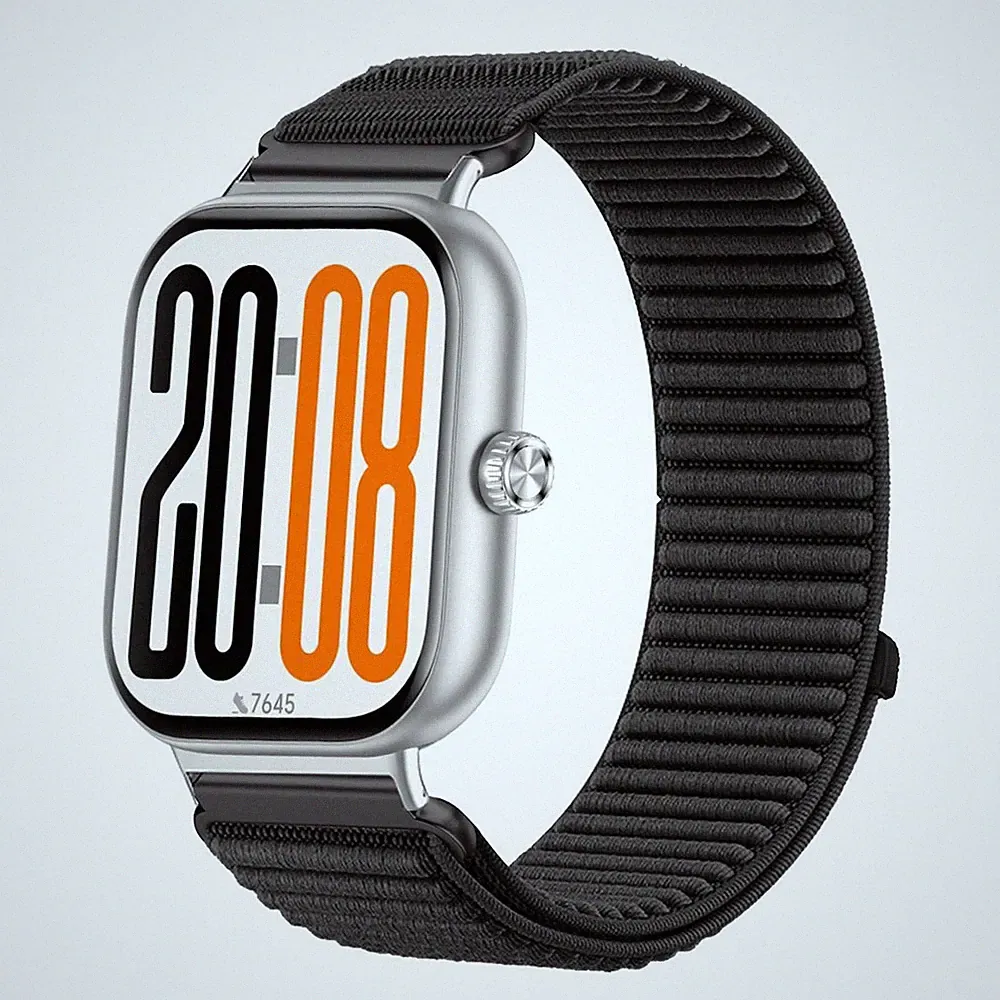 Smartwatch Nylon Armband für Honor Watch X5 Klettverschluss Ersatzband Schwarz