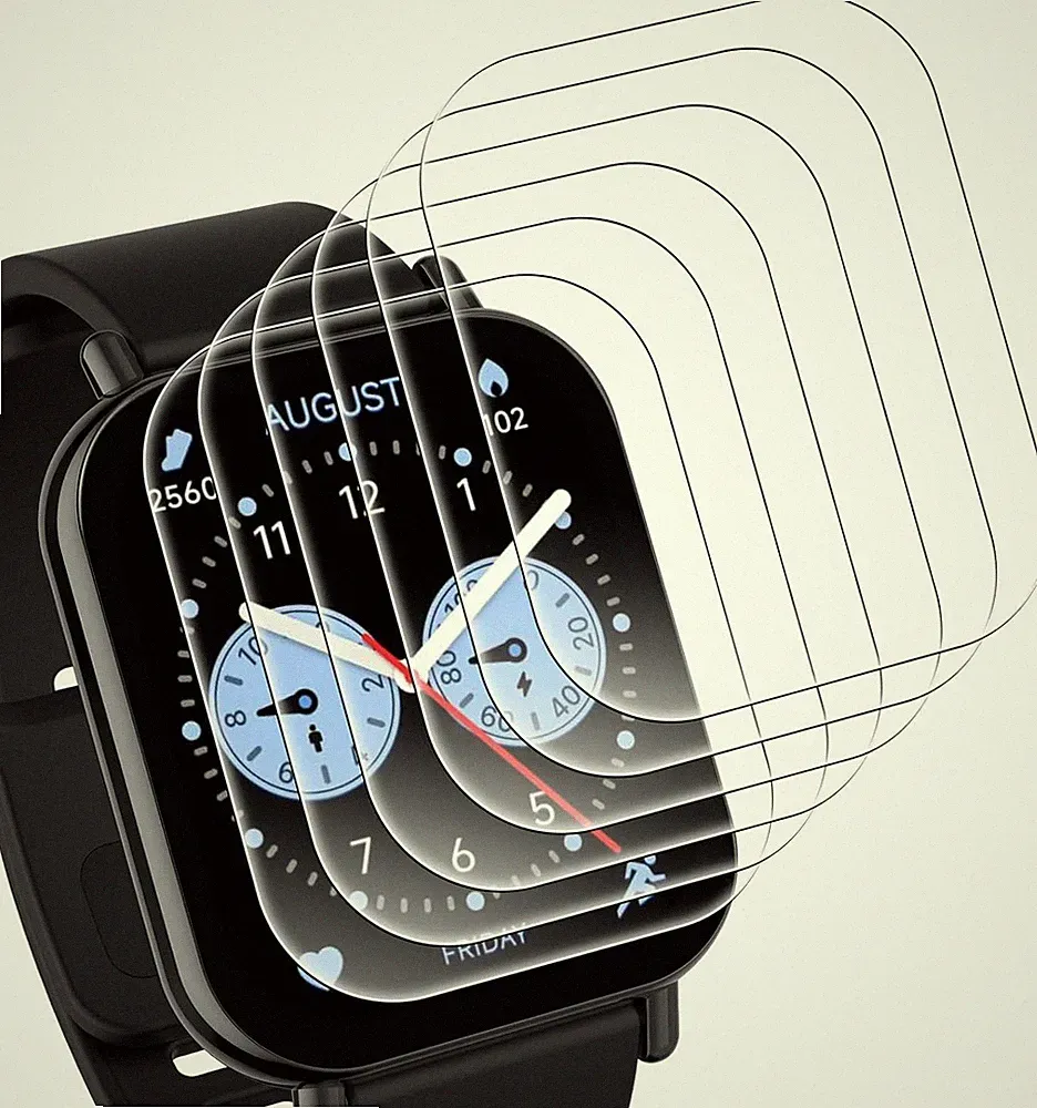Smartwatch Schutzfolie Hartglas 44x35mm 9H Kratzfest Blasenfrei 6er Set