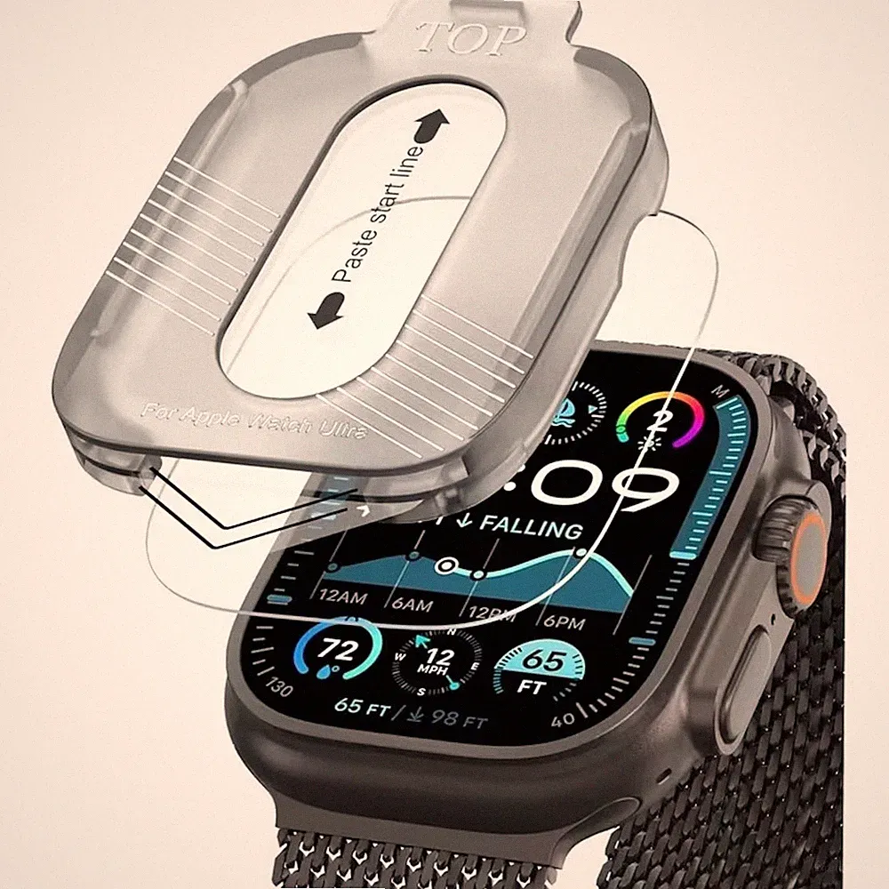 Smartwatch Schutzglas für Apple Watch Ultra 3 / 2 / 1 49mm + Anbringhilfe 9H