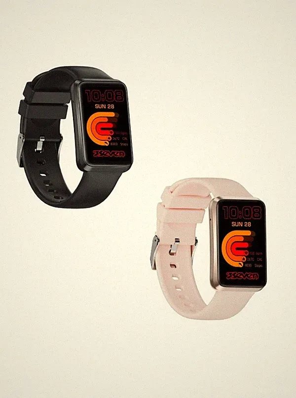 SMARTWATCH Seven für Herren, Damen und Kinder Schwarz oder Rosa
