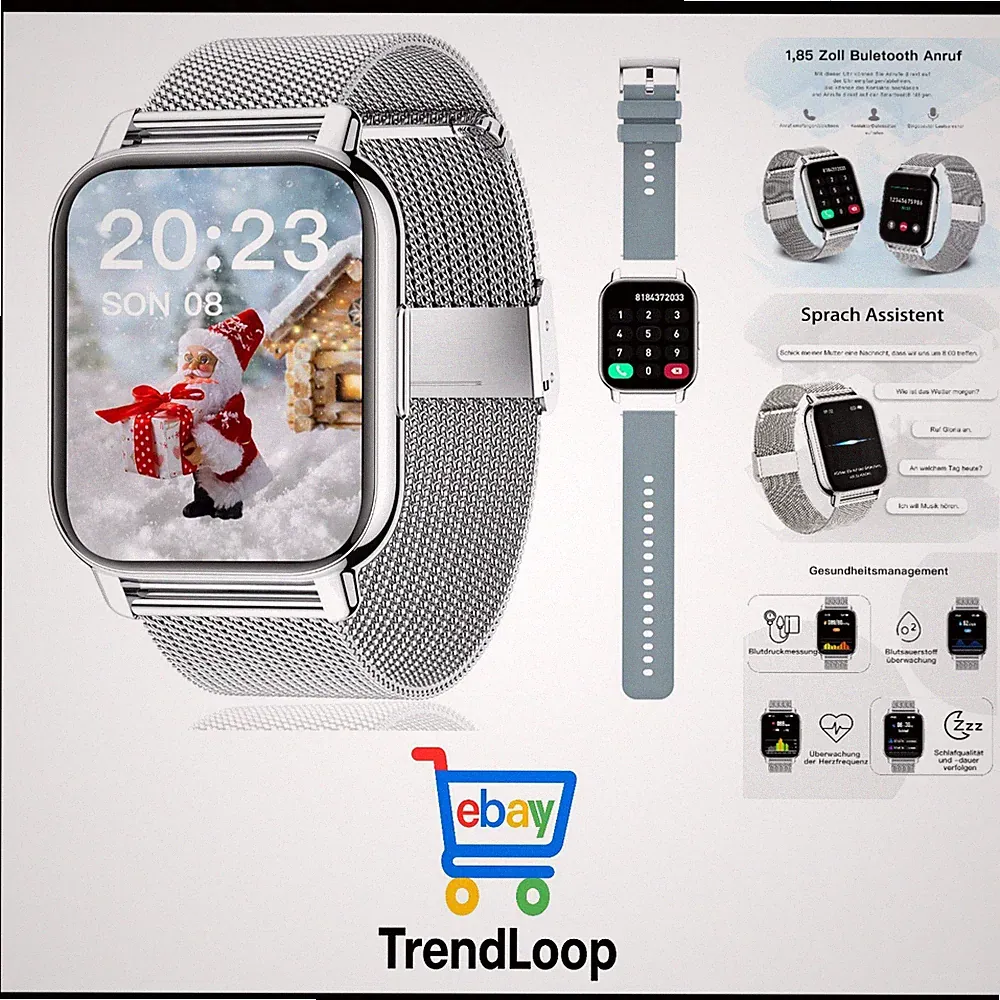 Smartwatch Sportuhr Damen Herren Fitnesstracker LED Touch
