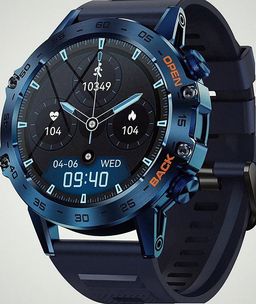 Smartwatch Telefon 1.39" HD Touch Fitness Tracker Sport Uhr Puls Schlaf BT Navy