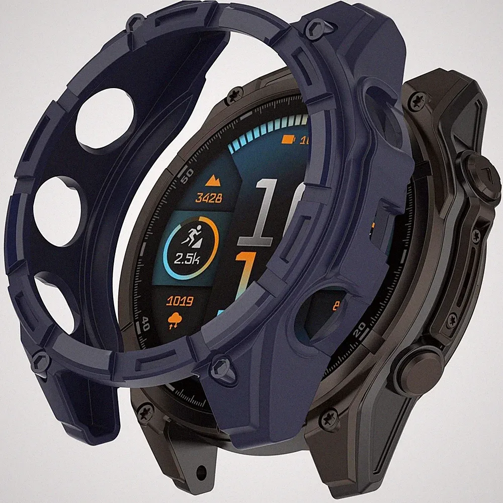 Smartwatch TPU Hülle für Garmin Quatix 8 51mm AMOLED Gehäuse Stoßfest Blau