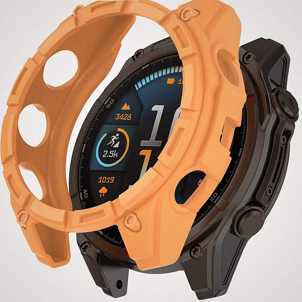 Smartwatch TPU Hülle für Garmin Quatix 8 51mm AMOLED Gehäuse Stoßfest Orange