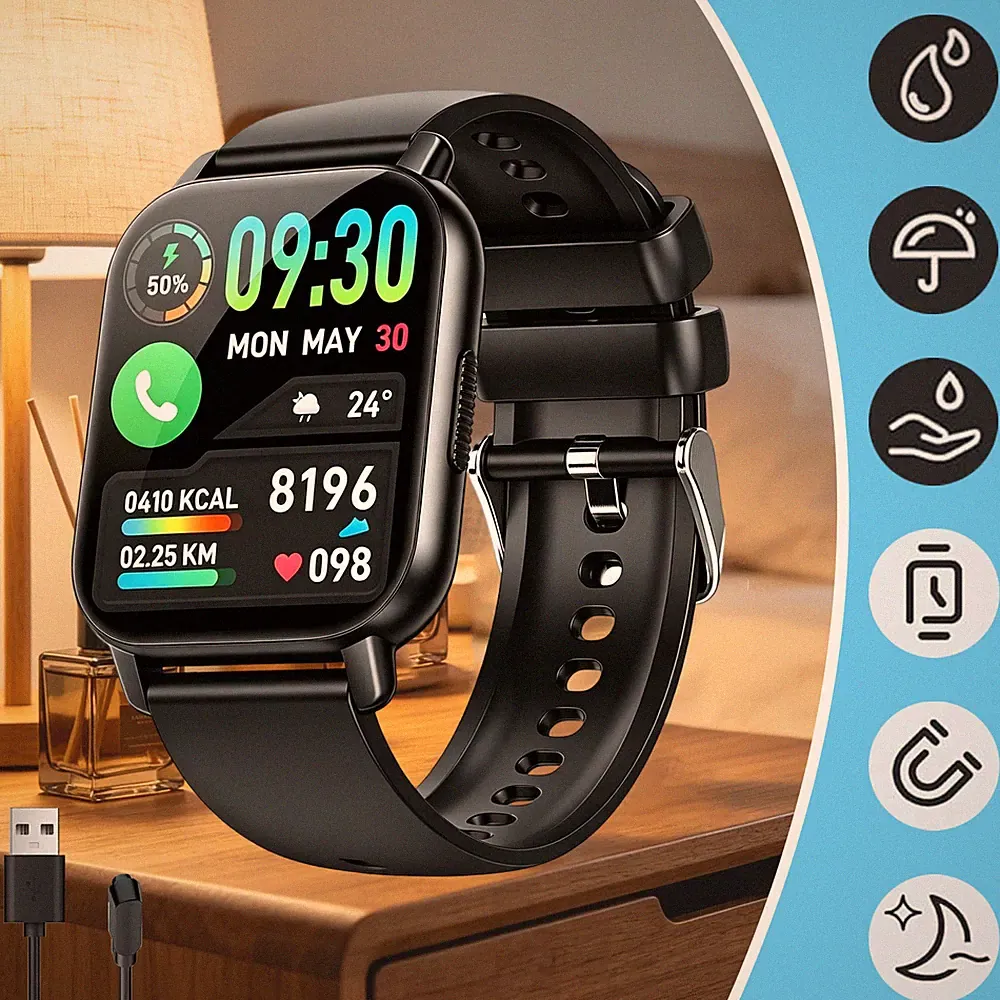 Smartwatch Uhr Gesundheitsuhr Smart Watch Wasserdicht Bluetooth IP68 Für Arbeit