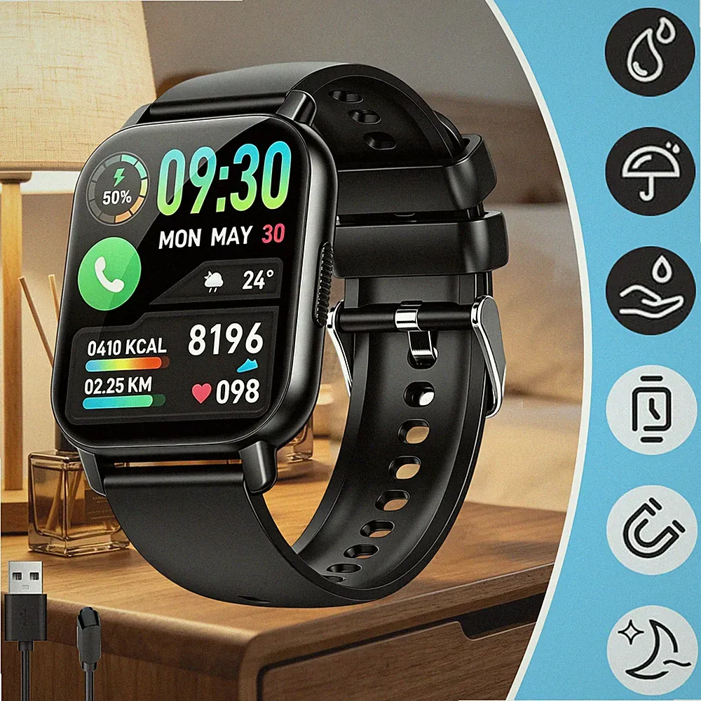 Smartwatch Uhr Gesundheitsuhr Smart Watch Wasserdicht Bluetooth IP68 Für Arbeit