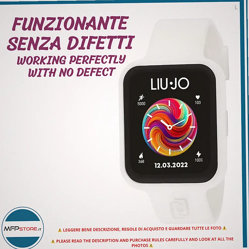 Smartwatch Uhr Liu Jo SWLJ129 Damen Voice Fancy Gummi Weiß
