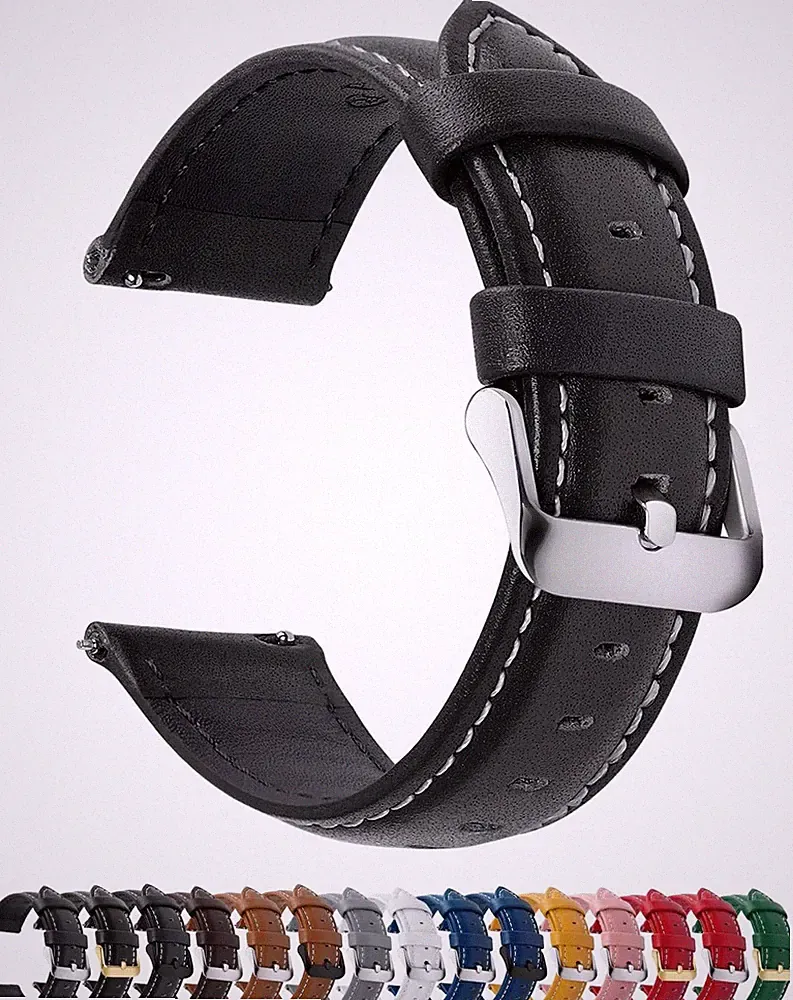 Smartwatch Uhrenarmband 20mm Leder 12 Farben Kompatibel