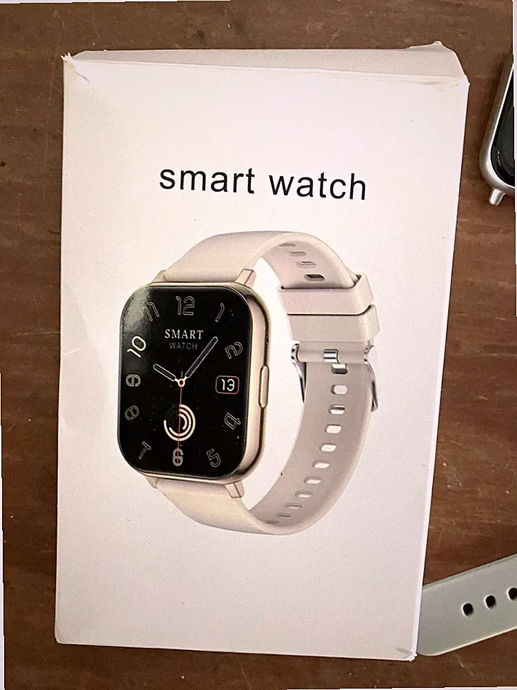 Smartwatch Y28 40 mm silbernes Gehäuse, weißes Silikonarmband, Android/iOS