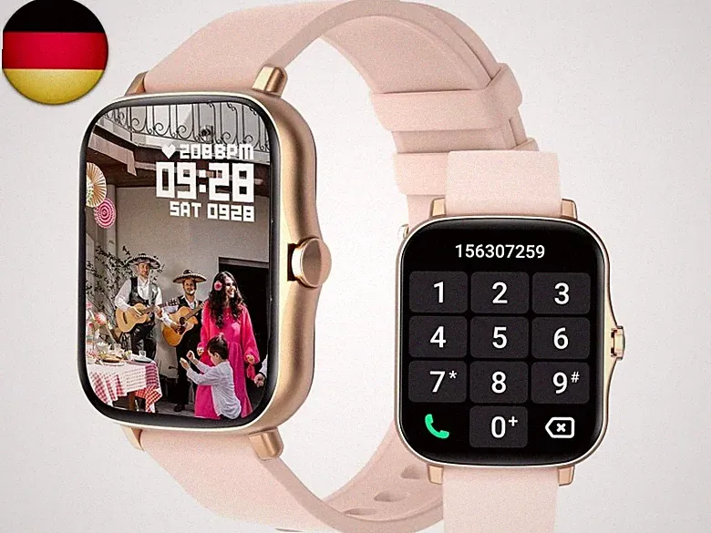 Smartwatch zum Telefonieren mit Lautsprecher, 1,7-Zoll-Touchscreen, direktes