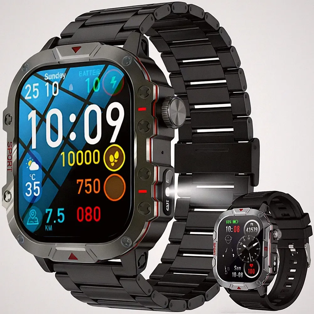 Smartwatches für Herren Damen, 2,1" HD Touchscreen, Bluetooth Telefonieren, 5 ATM Wat...