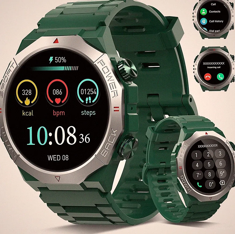 Soudorv Smart Uhren für Männer (Antwort/Anruf), 1,39" HD Militär Smartwatch, Ul