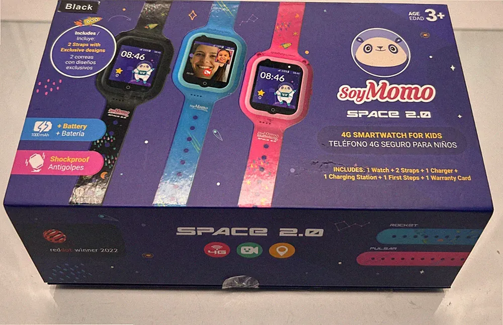 SoyMomo Space 2.0 Kinder Smartwatch GPS 4G Videoanruf SOS IP67 Schwarz Uhr ab 3