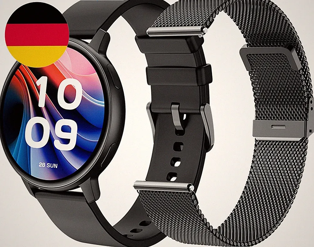 SPC Smartee Duo Classic – Smartwatch Intelligente Uhr Schwarz Mit Austauschbarem