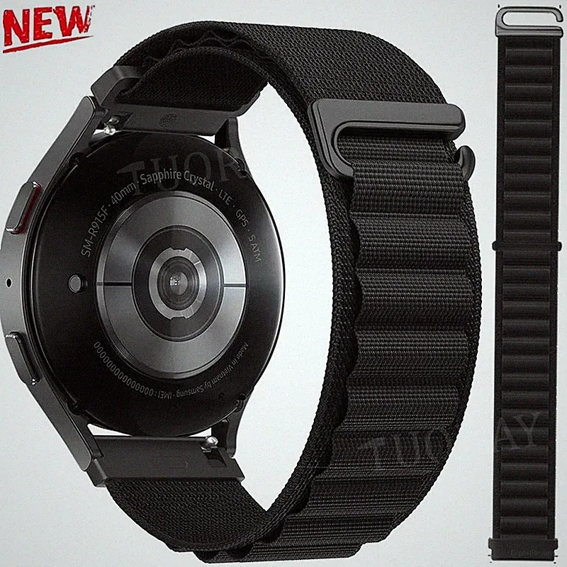 Sport Armband Uhrenarmband 22mm Schwarz Nylon Universal Sportband Ersatz Band