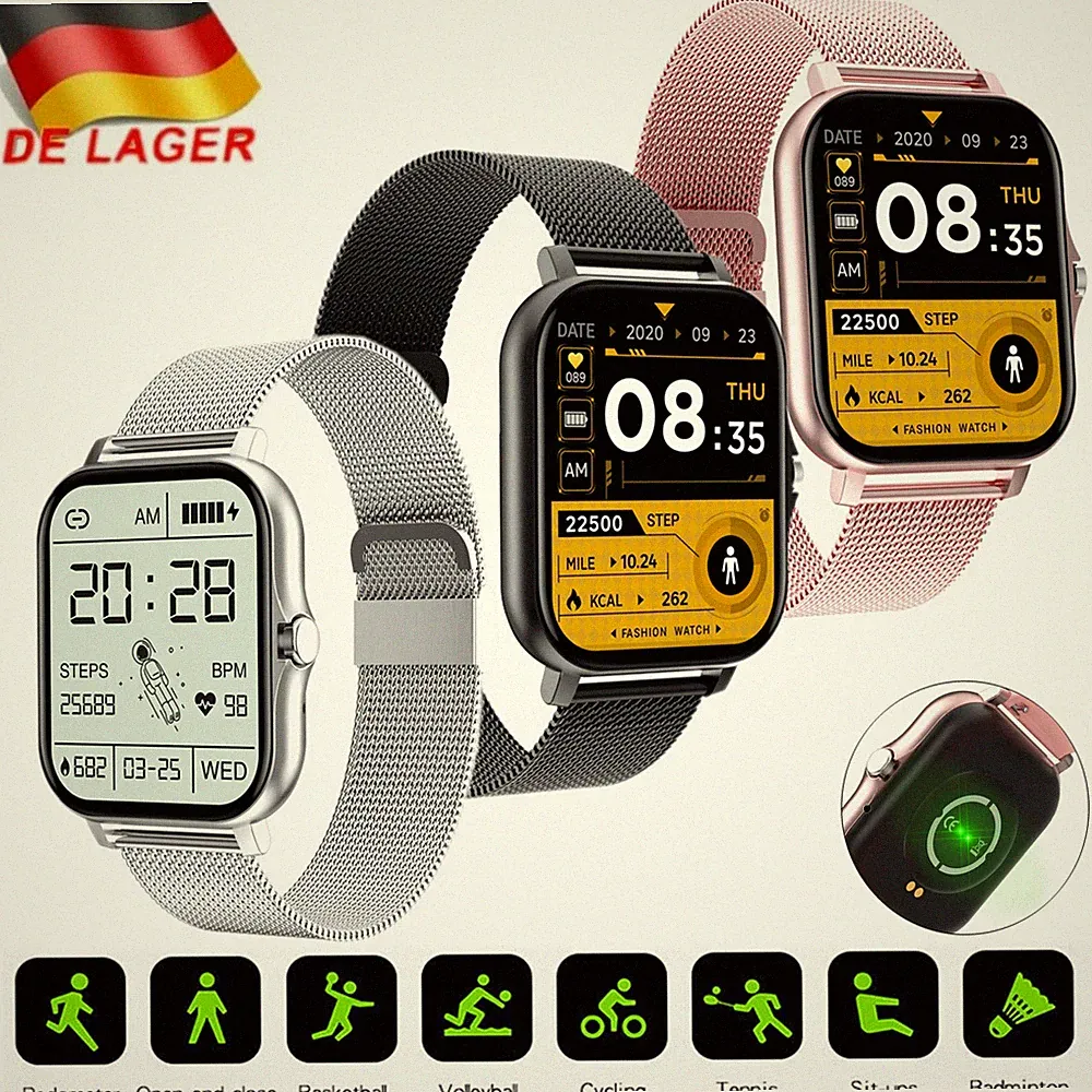 Sport Bluetooth Smartwatch Armband Pulsuhr Herren Damen Fitness Tracker Uhr