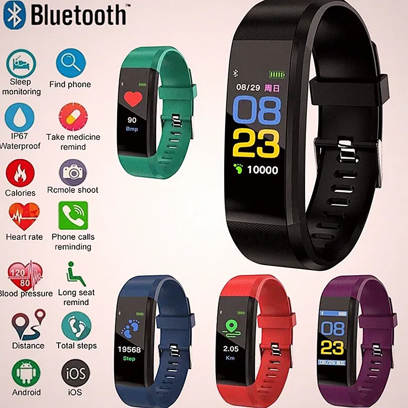 Sport Fitness Tracker ArmBanduhr Smartwatch für Kinder Fit Bit iOS Android