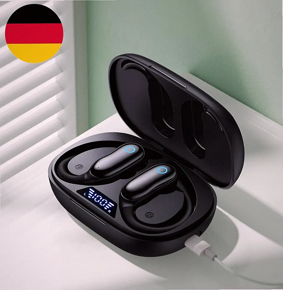 Sport Kopfhörer Bluetooth Mit Ohrbügel, ANC -30Db Geräuschunterdrückung, IPX7 Wa