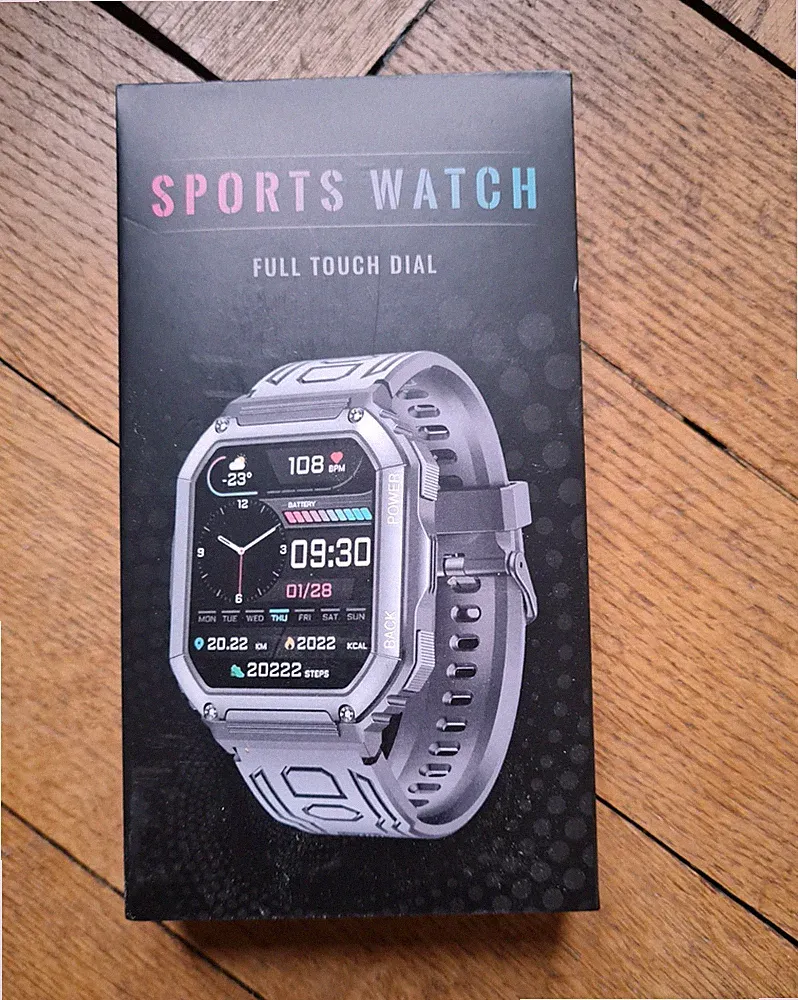 Sport Smart Watch IP67 Full Touch, Grau, Silikonarmband, HF Monitor, iOS/Android