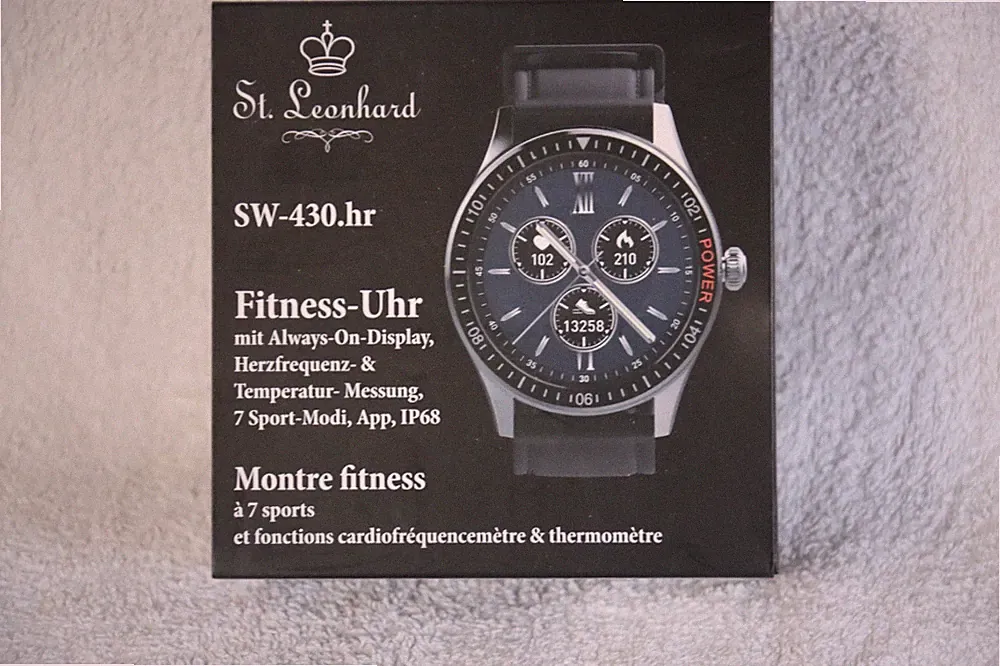 St. Leonhard Smartwatch mit Always-On-Display Bluetooth App Herzfrequenz IP68