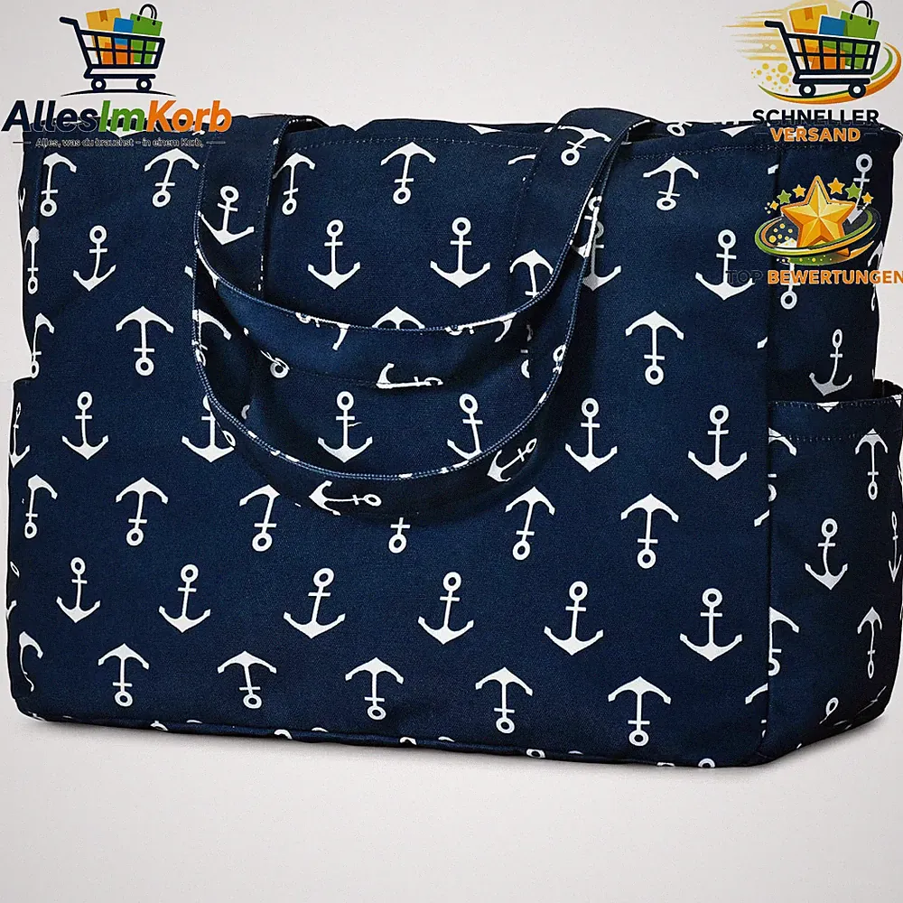 Strandtasche XXL Wasserdicht Umhängetasche Faltbar für Damen Reisen Einkaufen