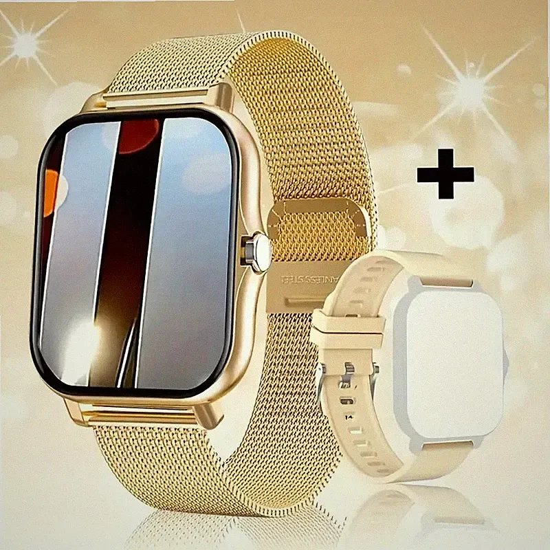 Stylische Smartwatch mit Metallarmband – Schwarz, Silber & Roségold
