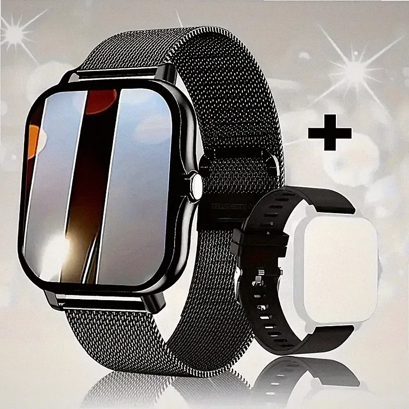 Stylische Smartwatch mit Metallarmband – Schwarz, Silber & Roségold