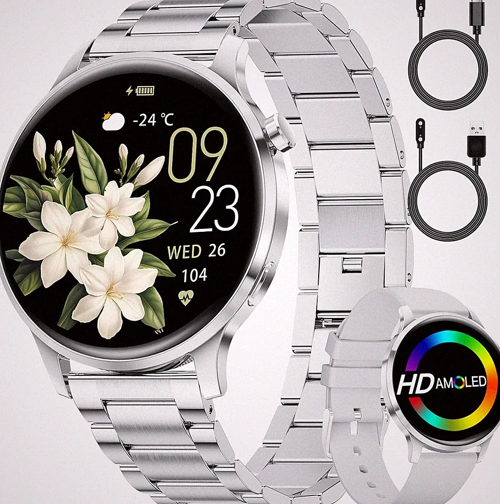 smartwatch damen elegant silber