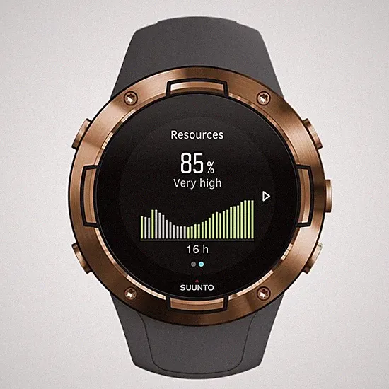 SUUNTO 5 Sportuhr GPS-Uhr Uhr Smartwatch Laufuhr Fitnesstracker grau kupfer