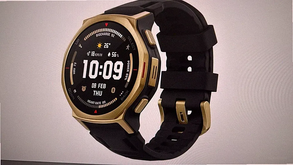 SW-0551 Amazfit T-Rex 3 Pro Outdoor Smartwatch 44 mm Amoled schwarz gold B-WARE