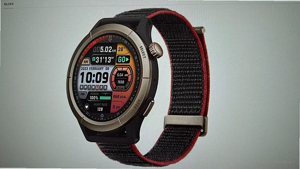 SW-0658 Amazfit Cheetah Pro 36mm Lauf-Smartwatch mit Dual-Band-GPS rund B-WARE