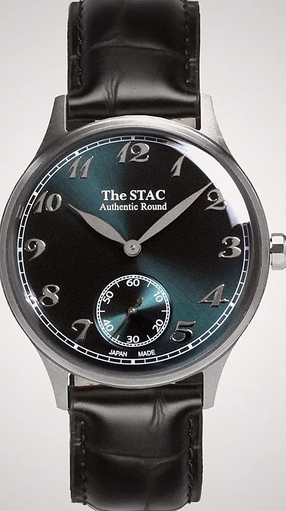 The STAC ST-AR002 36mm Classic Retro Smartwatch Blau-Grün Schwarz Krokoleder